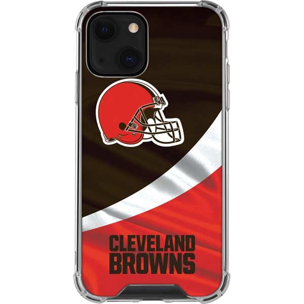Skinit Clear Phone Case Compatible with iPhone 13 - Officially Licensed NFL Cleveland Browns Design