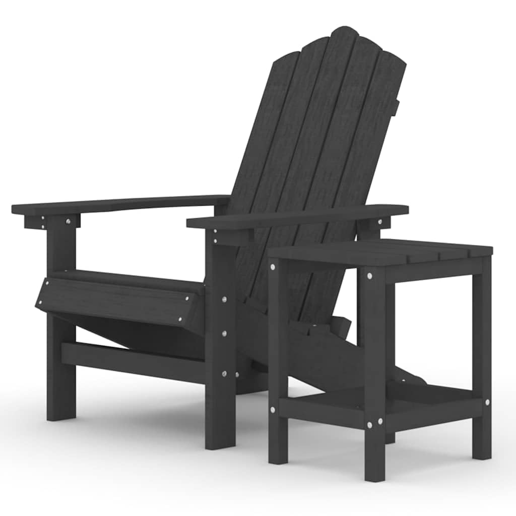 Silla de jardín con mesa Adirondack HDPE Antracita