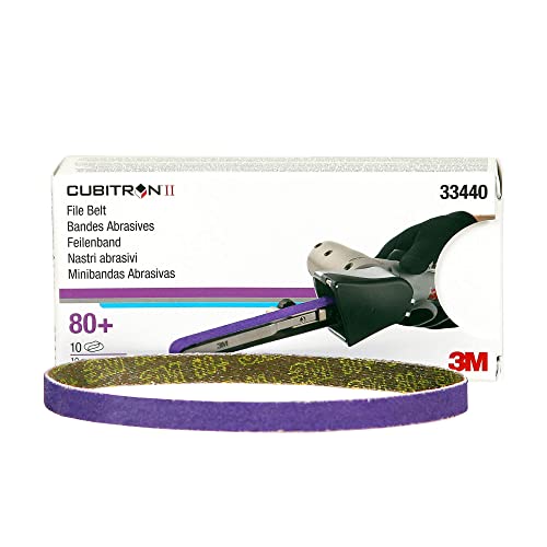 Image of 3M 33439 Cubitron II 3 /8 inch x 13 inch File Belt - 10 Belts /Box
