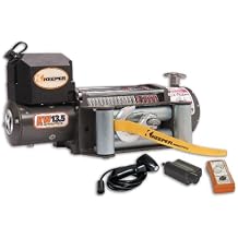 KEEPER KW 13،500 lb ونش كهربائي 12 V DC مع حبل اصطناعي، ونش مقاوم للماء للخدمة الشاقة مع جهاز تحكم عن بعد لاسلكي للشاحنات وسيارات الجيب وسيارات الدفع الرباعي، ونش السحب والاسترداد على الطرق الوعرة للظروف القاسية