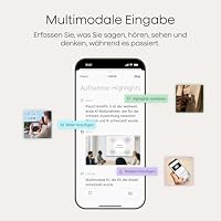 Plaud NotePin S KI Diktiergerät mit Aufnahmetaste 4 Zubehörteile (Silber) – Ansicht 4
