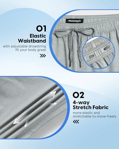 Image of maamgic Men's 5 inch Inseam Shorts Pull-On Relaxed Fit Comfort Stretch Short Shorts with Pocket