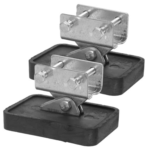 BAZEITFLOW 2pcs Ladder Stabilizer Rubber Feet Pads Screws Thickened Black Ladder Foot Protective Covers Aluminum Alloy for Home and Outdoor Use