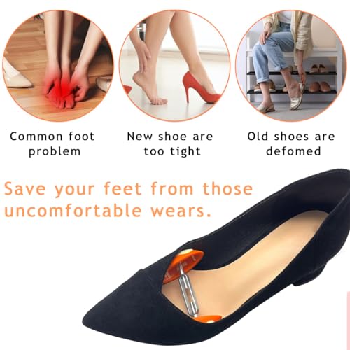Image of MAYCREATE 1 Pair Mini Shoe Stretchers Women Wide Feet, High Heels Boots Stays Shaper Stereotypes Stretchers Expander, Adjustable Men Women Shoe Widener Expander Shaper, Orange