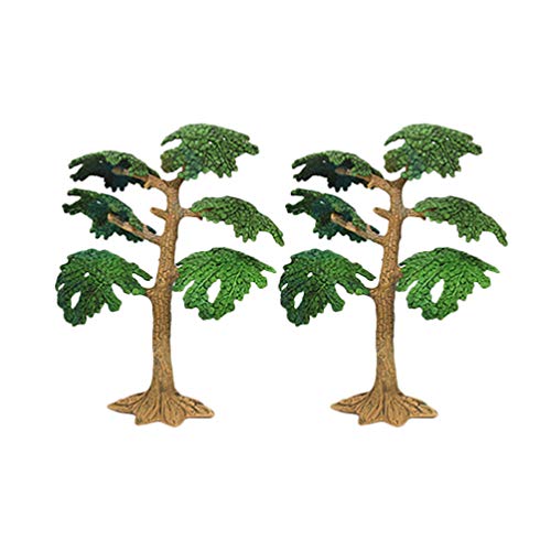 Toyvian 2pcs Mini Tree Model Artificial Fake Miniature Trees Train Railways Landscape Scenery Decoration Mini Pine Tree Cypress Model for DIY Scenery Craft Project Size M