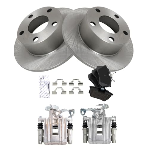 Image of TRQ Rear Brake Pad and Rotor Set Ceramic Calipers Compatible with 1998-2001 Audi A6