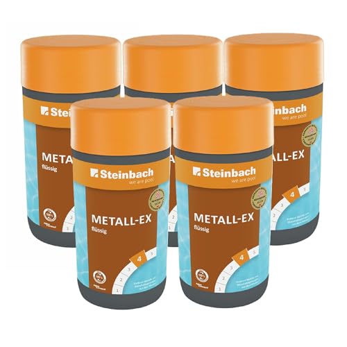 STEINBACH Metall-EX flüssig 5 l | entfernt Eisen, Kupfer & Metallablagerungen im Pool | gegen Trübungen & Ablagerungen an Einbauteilen | einfache Anwendung | für alle Pooltypen geeignet