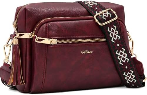 HILAEX Umhängetasche Damen Anti Diebstahl, Handtasche Damen Mittelgroß | mit 4 Fächern, mit Verstellbar Abnehmbar Breiter Gurt