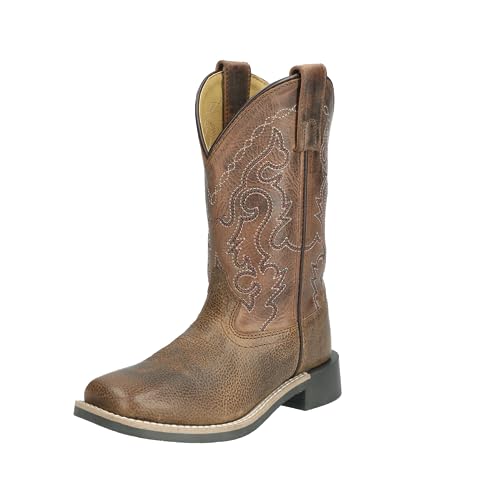 Kid's Midland Brown Distress Pebble/Brown Distress Leather Western Boot3