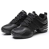 Burtan Tanzschuhe, Training, Sneaker, Modern, Hip Hop, Outdoorschuhe,Anti-Rutsch, Sport, Freizeit, Gymnastik, Atmungsaktiv, Bequem Schwarz, Absatz: 5cm (Schwarz, Numeric_40)