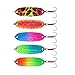 Menolana 5Pcs Fishing Spoons Hard Sequins Tackle Spinnerbaits with Hooks Iron Gear Fishing Lures for Walleye, Salmon, Catfish, Perch, 7G 5.7cm