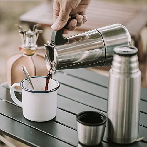 Joejis Stovetop Espresso Maker Induction Hob Cafetiere 300ml / 6 Cups Moka Pot - Stainless Steel Italian Style Coffee Maker For Stronger Espresso