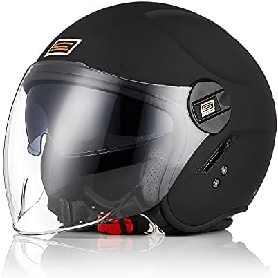 ORIGINE Motorradhelm Jethelm Roller Helm Scooter Helm Chopper Helm Moped Mofa Helm mit Doppelvisier ECE Zertifizierung