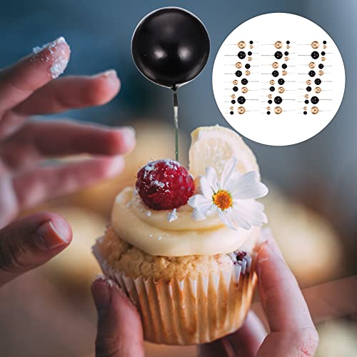LUOZZY 60 peças decorações de bolo delicado topo de bolo multifunções topo de cupcake, dourado e pre