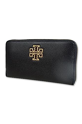 Tory Burch Women's 141004 Pebbled Leather Britten Zip Continental Wallet (Black)