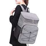 Mochila Térmica Cooler 22L Isolamento de Alta Eficiência Impermeável Funcional Ergonômica Ideal para Gelo Bebidas Lanches Passeios ao Ar Livre Garante Conforto Durabilidade e Fácil Limpeza (CINZA)