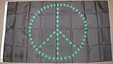 3x5 Marijuana Leaf Peace Sign Flag Weed Bud Pot F514