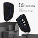 kwmobile Car Key Cover Compatible with VW Golf 8 3 Button Car Key Key Cover - Silicone Protective Car Key Fob Case - Black Matte/Blue