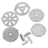 DOITOOL Fleischwolf Schneidmesser 6 Stück aus Edelstahl mit 7mm und 8,3mm Lochgrößen Einfache Reinigung für Zubereitung von Hackfleisch bei Familienfesten und Kleinen Küchen