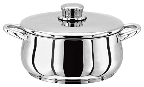 Stellar 1000 Stainless Steel Casserole with Lid 16cm, 1.3L Induction Ready, Oven Safe, Dishwasher Safe - Fully Guaranteed