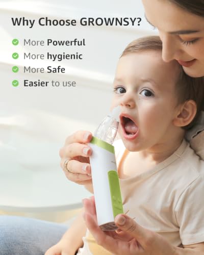 Image of GROWNSY 2-in-1 Nasal Aspirator with Saline Spray, Electric Nose Sucker