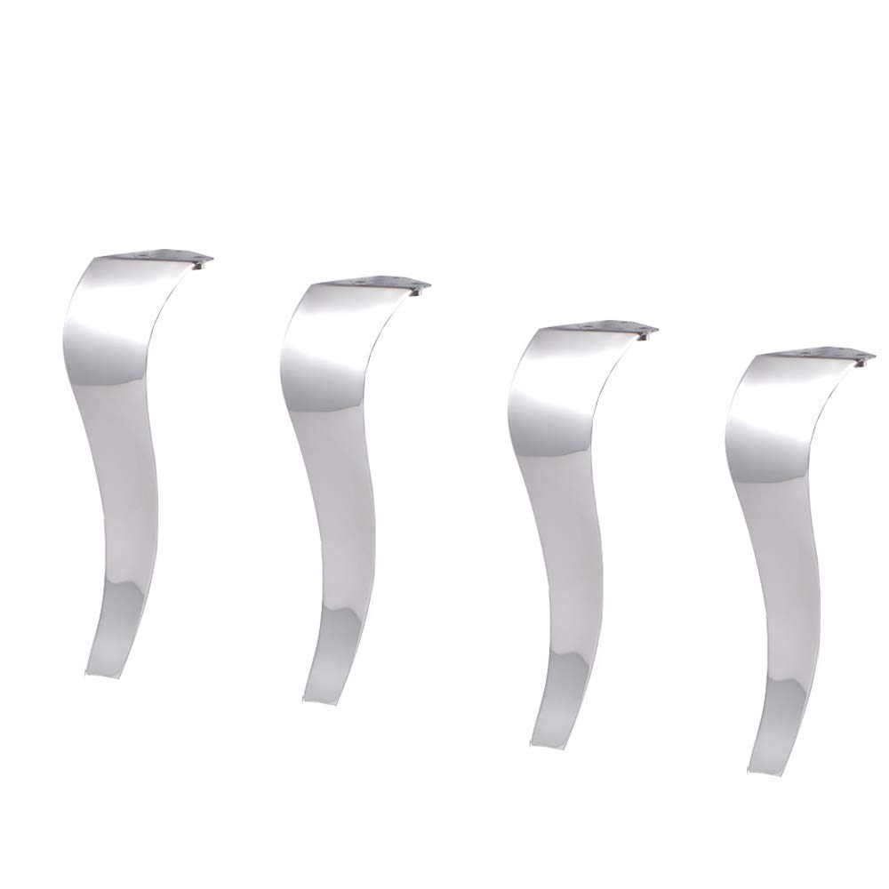 4 Piedini in Acciaio Inox per mobili, Mobile per Bagno/Mobile TV/Gambe per Tavolo/Gambe per Supporto tavolino, Piedi Serpente
