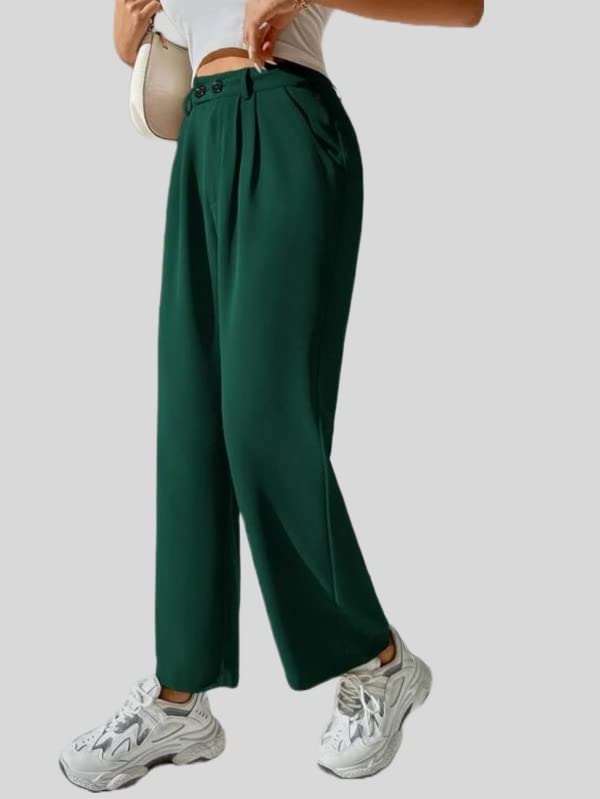 Image of Elendra Women Cotton - Trousers Pant Wide Leg