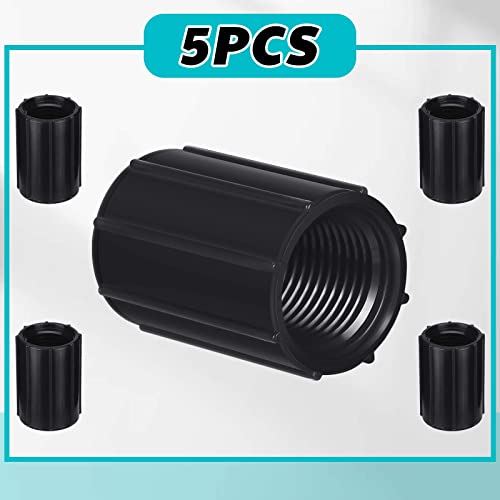 Yahenda 5 Pcs 1/2 Inch PVC Double Female Threaded Coupling Sprinkler Extension Riser Pipe Fitting Garden Drip Irrigation System NPT Coupler for Irrigation Tube Yard Sprinkler Riser Accessories - Thumbnail 3