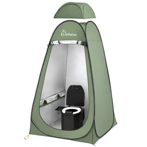 Wolfwise Portable Camping Toilet Pop Up Privacy Tent, 15 Pack Basic Kit