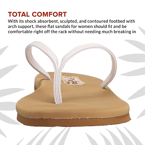 Flojos Unisex Adult Fiesta Flip Flop, White/Tan, 10 Us #TOP1
