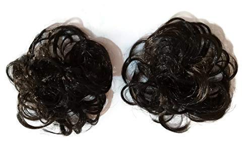 Manasvini Black Artificial Hair Extension Juda Hair Rubber Band with Storage Box-Combo Set of 2