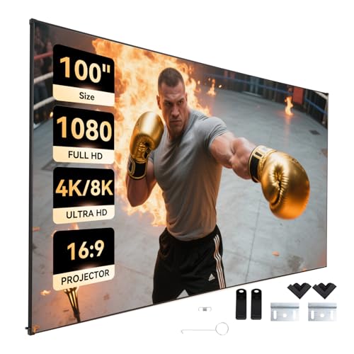 Fixed Frame Projector Screen Ultra-Thin 0.4" Aluminum Frame Wall Projector