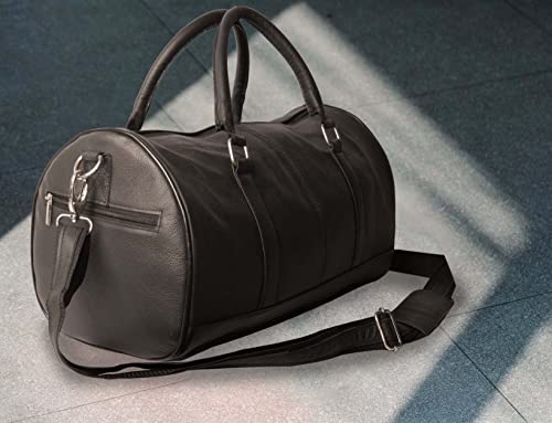 Wonder Care_ Genuine Men Leather bag 18" for Multipurpose/Men's Travel Bag/Gym Bag/Leather Shoulder Bag for Men (Gym Bag 18")3