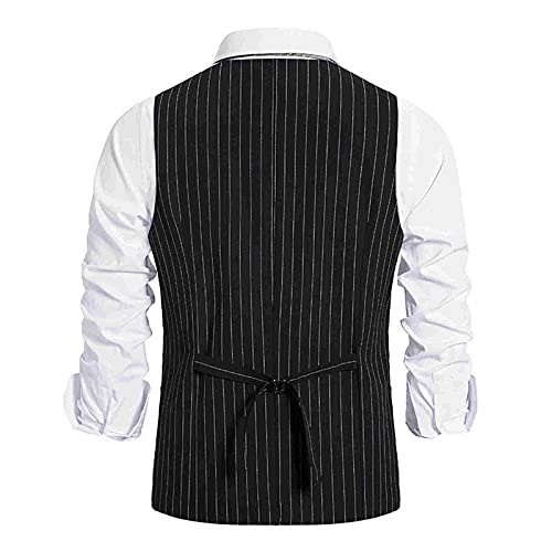Black Suit Vest Men Stretch Fit Men's Vest And Striped Suit Autumn Retro Winter Single-Breasted Casual Men's Tank Tops Xx-Large 0Afnxetu3 Generic #TOP2