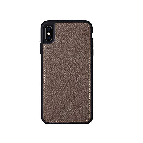 iPhone XS/iPhone X 本革ケース シュリンクカーフレザー 耐衝撃 ハンドメイド ギフト おしゃれ シンプル 大人可愛い メンズ レディース スマホケース 暗褐色 モール モグラ色 トープ SPG-XS-Taupe