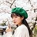 Yxtwaeh Classic French Beret Hat 10.6 Inch Width Winter Wool Beret Hats for Women Fashion Dress Costume, Green