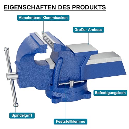 Schraubstock 125 mm von Wiltec – Heavy Duty mit Amboss