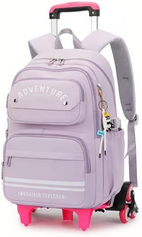 Rolling Backpack for Girls Roller Backpack with Wheels Kids Trolley School Bag Wheeled Bag