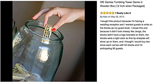 We Games Personalized Wedding Guest Book Alternative, Wooden Memory Keepsake Box, 54 Blocks, Custom Engraved #TOP1