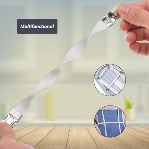 S & S PRODUCTS 4 Ironing Board Clip Covers Multipurpose Elastic Iron Board Cover Holds In Place Wrinkle Free Surface Fits Most Boards Clips for Bedding, Mattress, Bed Sheets, Sofa Cushion