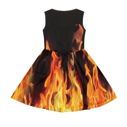 Dress for Toddle Girls 2-14T Sleeveless Crew Neck Sun Dress Midi Sundresses with Pockets Holiday Party Playwear3