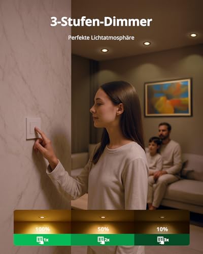 BOJIM LED Spots 230V Schwarz Dimmbar, IP44 Einbaustrahler LED 68mm Lochmaß, Metall Warmweiß Kaltweiß Neutralweiß, Deckenspots 7W Flach für Bad Küche Wohnzimmer, 6er Set