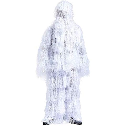 Kayheng Adults Military 3D Hunting Ghillie Suit Desert/Woodland/snow Camouflage Clothing includes Jacket for Airsoft Halloween Prank Cover