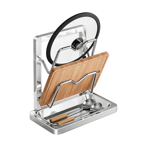 Support pour couvercle de casserole multifonction en acier