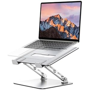 Ergonomic Laptop Stand, Dual-Bar Support & Height Adjustable Laptop Riser Holder for Desk, Ventilated & Portable Computer Notebook Stand Mount, Compatible with MacBook Air Pro/Dell/HP (10″-16″)