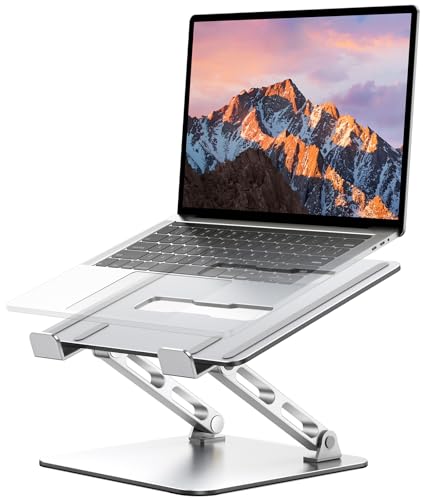 RIWUCT Ergonomic Laptop Stand, Dual-Bar Support & Height Adjustable Laptop Riser Holder for Desk, Ventilated & Portable Computer Notebook Stand Mount, Compatible with MacBook Air Pro/Dell/HP (10'-16')