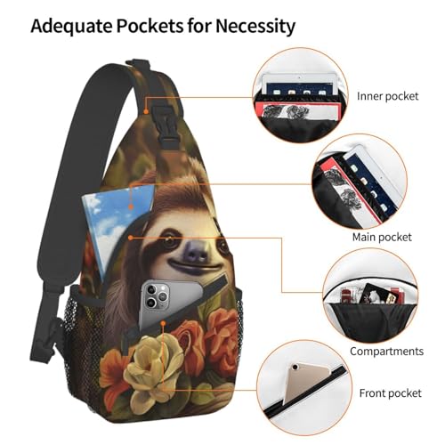 Mochila cruzada deportiva Funny Sloths para mujer miniatura 3