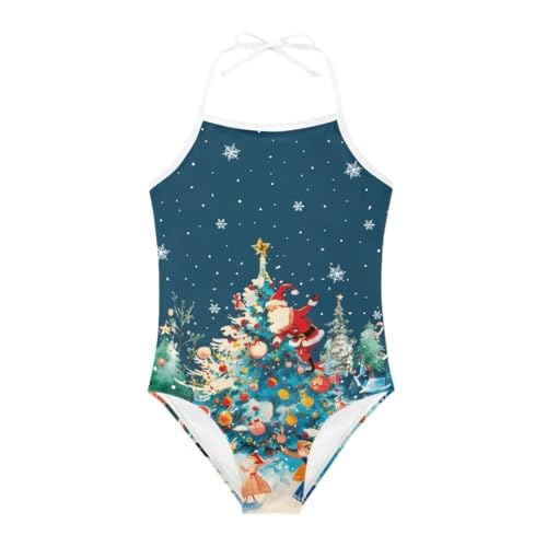 Image of Cute Christmas One-Piece Swimsuits Beach Swimwear Bathing Suit for 3-10 Years Girls