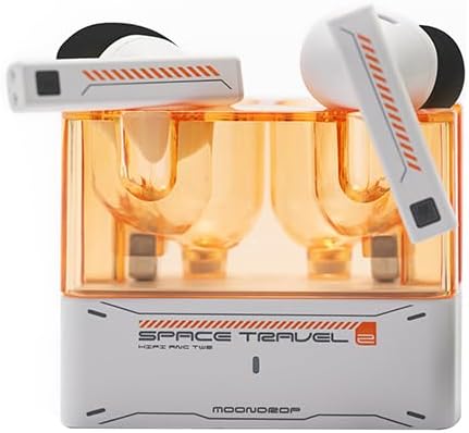 – Moondrop Space Travel 2 HiFi Noise-Canceling TWS wireless Earphone Bluetooth 6.0 ANC Low-Latency Game Mode SBC/AAC (White)