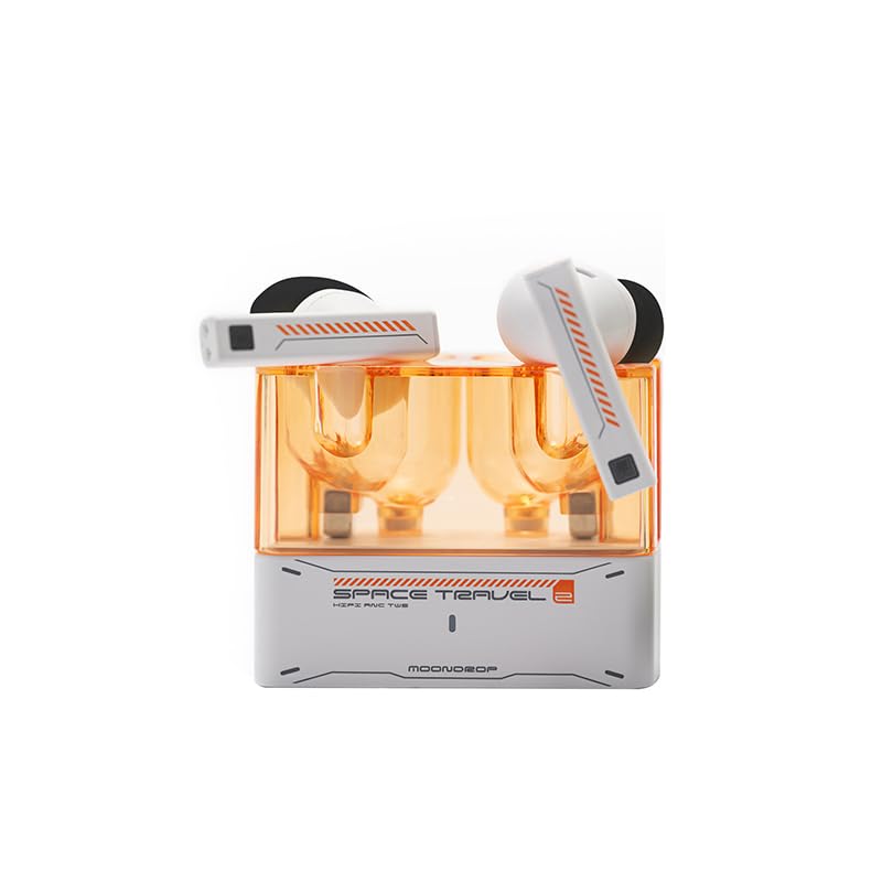 MoondropSpace Travel 2 HiFi Noise-Canceling TWS wireless Earphone Bluetooth 6.0 ANC Low-Latency Game Mode SBC/AAC (White)